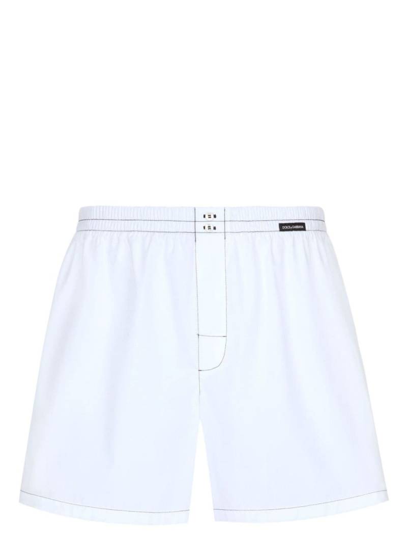 Dolce & Gabbana logo-patch cotton boxers shorts - White von Dolce & Gabbana