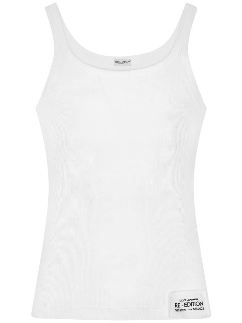 Dolce & Gabbana fine-rib tank top - White von Dolce & Gabbana