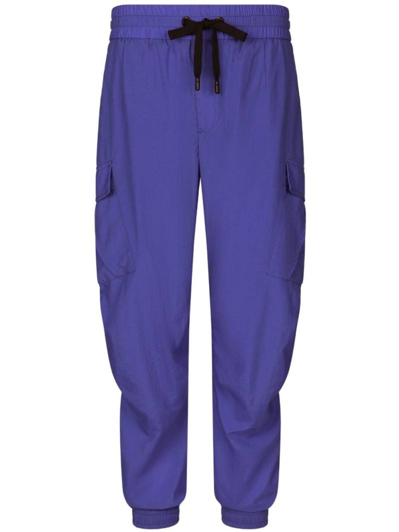 Dolce & Gabbana logo-patch drawstring track pants - Blue von Dolce & Gabbana