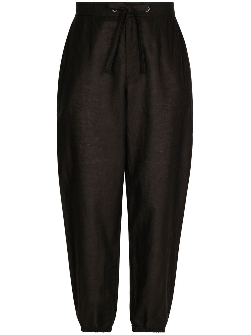 Dolce & Gabbana logo-patch drawstring-waist trousers - Black von Dolce & Gabbana