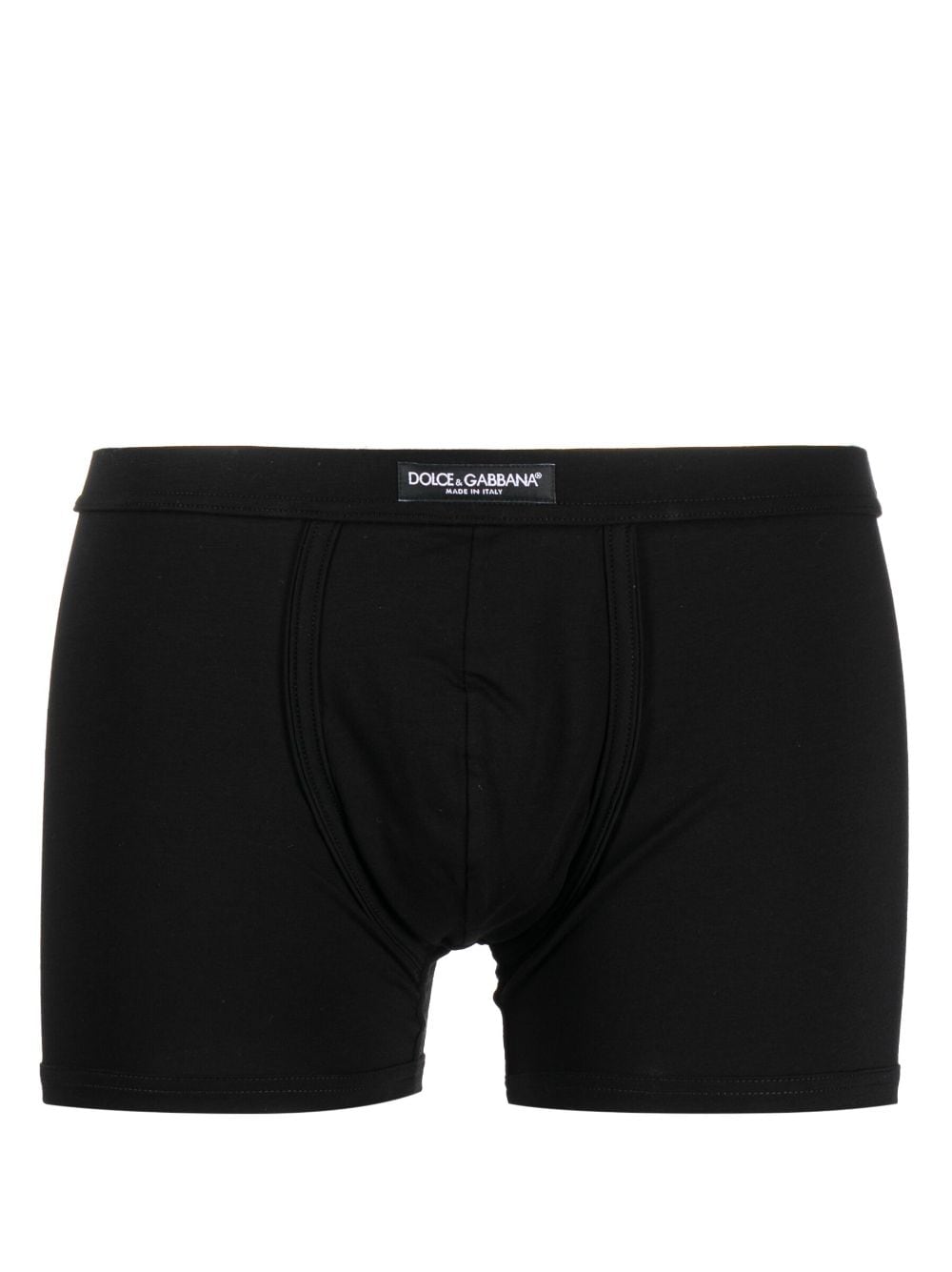 Dolce & Gabbana logo-patch elasticated-waist boxers - Black von Dolce & Gabbana