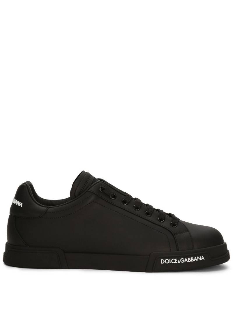 Dolce & Gabbana logo-patch low-top sneakers - Black von Dolce & Gabbana