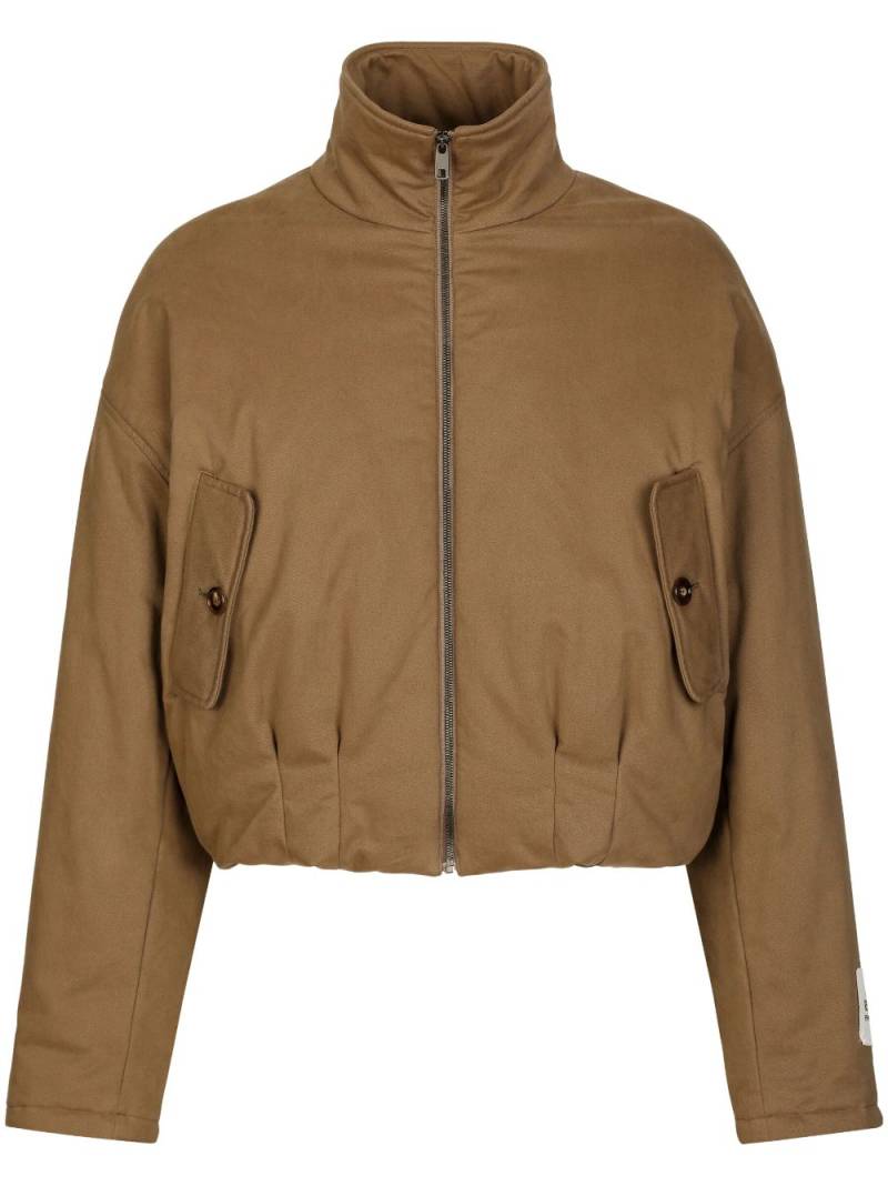 Dolce & Gabbana logo-patch padded jacket - Brown von Dolce & Gabbana