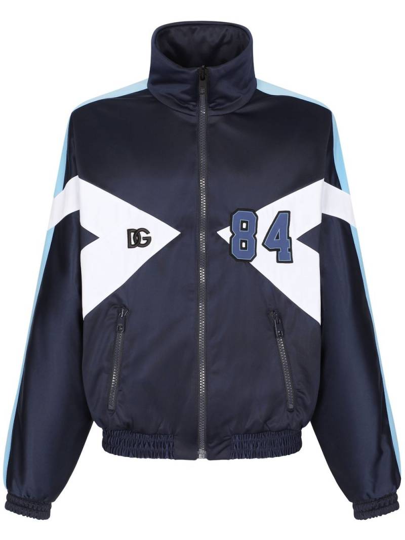 Dolce & Gabbana logo-patch track jacket - Blue von Dolce & Gabbana