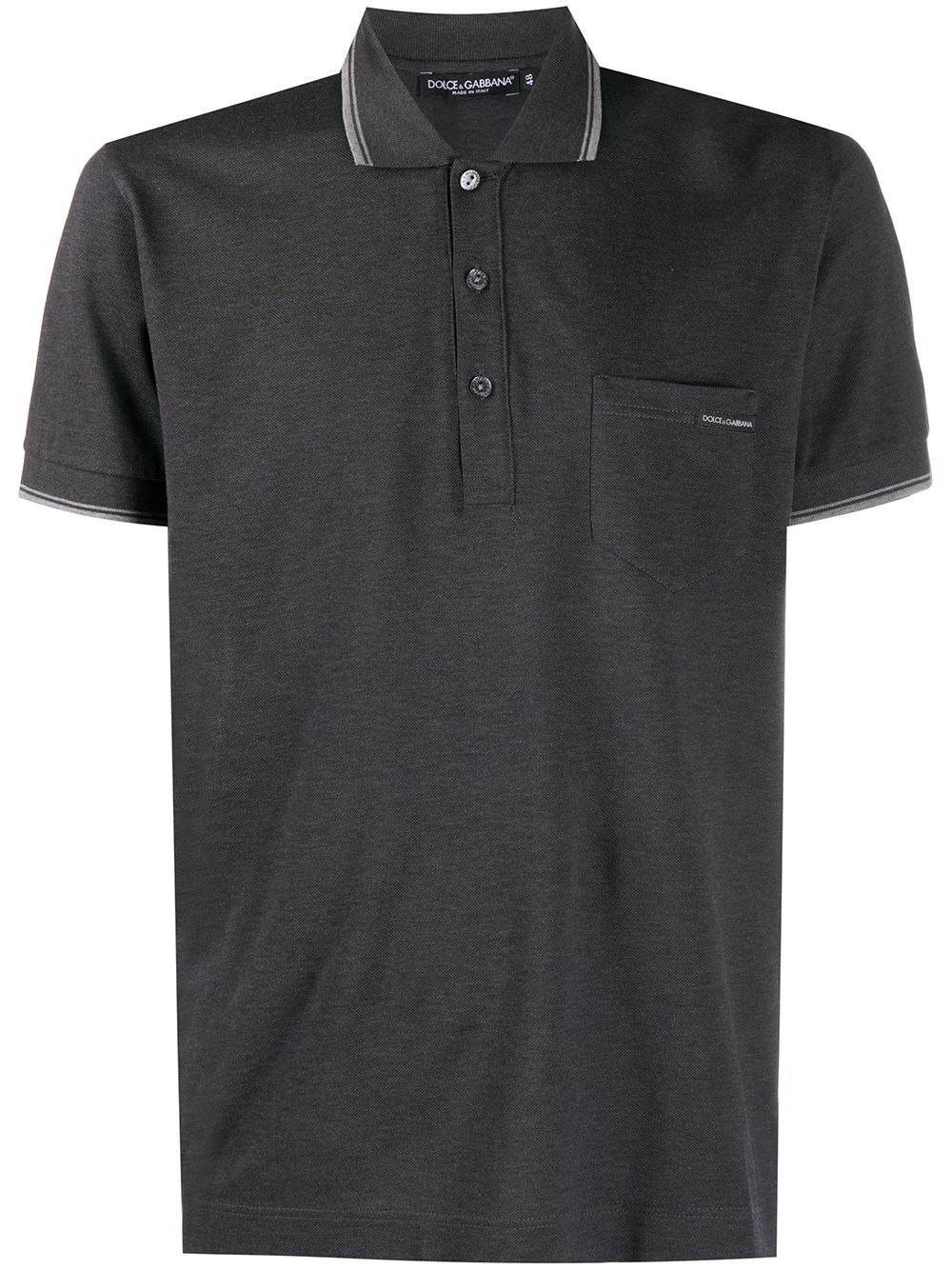 Dolce & Gabbana logo patch polo shirt - Grey von Dolce & Gabbana