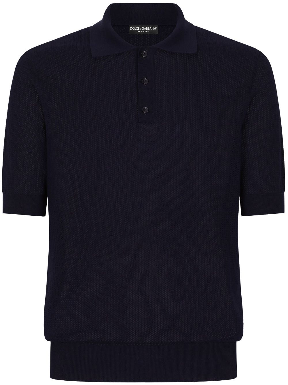 Dolce & Gabbana logo-patch short-sleeve polo shirt - Black von Dolce & Gabbana