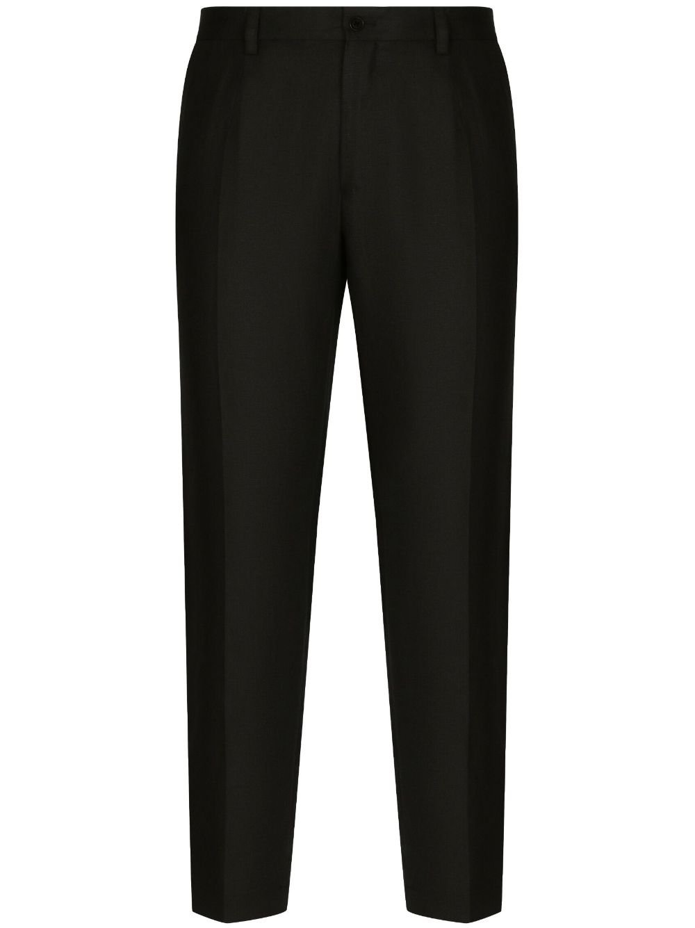 Dolce & Gabbana logo-patch tailored-cut trousers - Black von Dolce & Gabbana