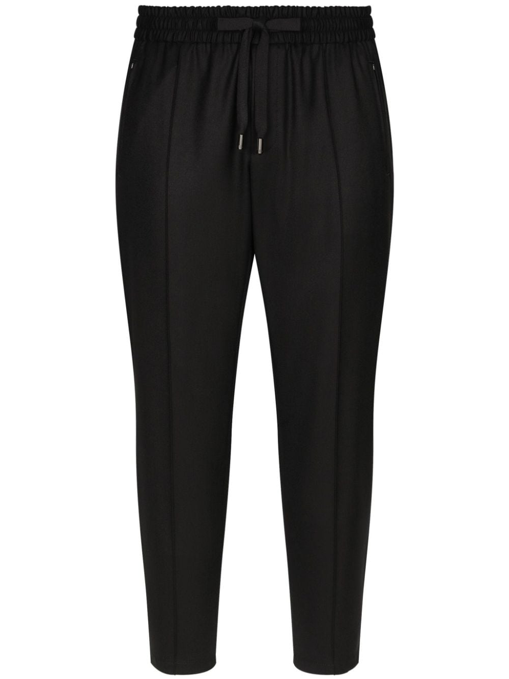 Dolce & Gabbana logo-patch virgin-wool track pants - Black von Dolce & Gabbana