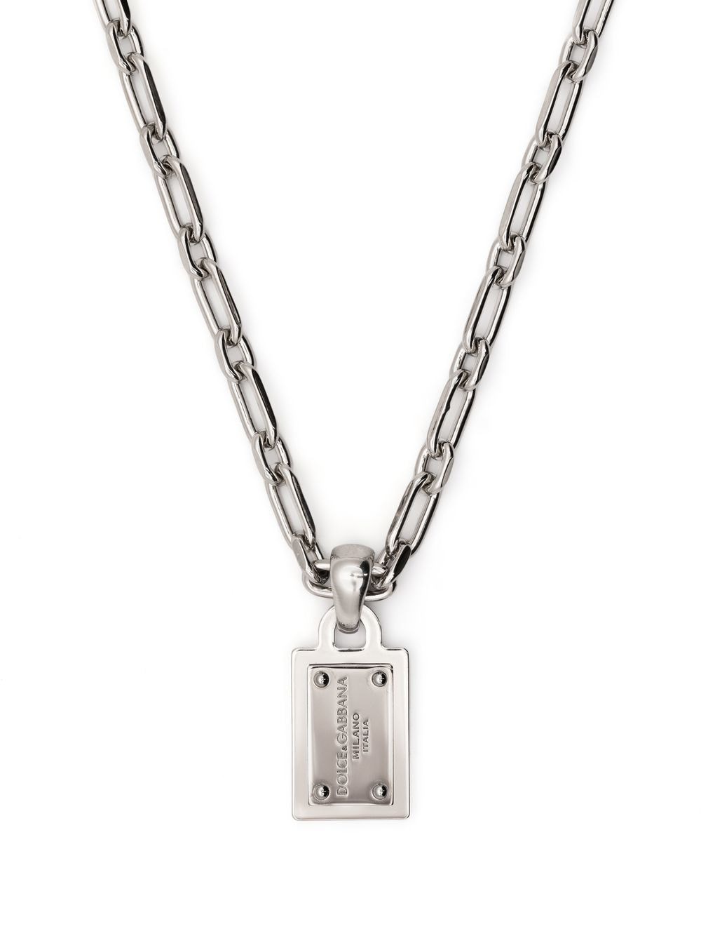 Dolce & Gabbana logo-pendant chain-link necklace - Silver von Dolce & Gabbana