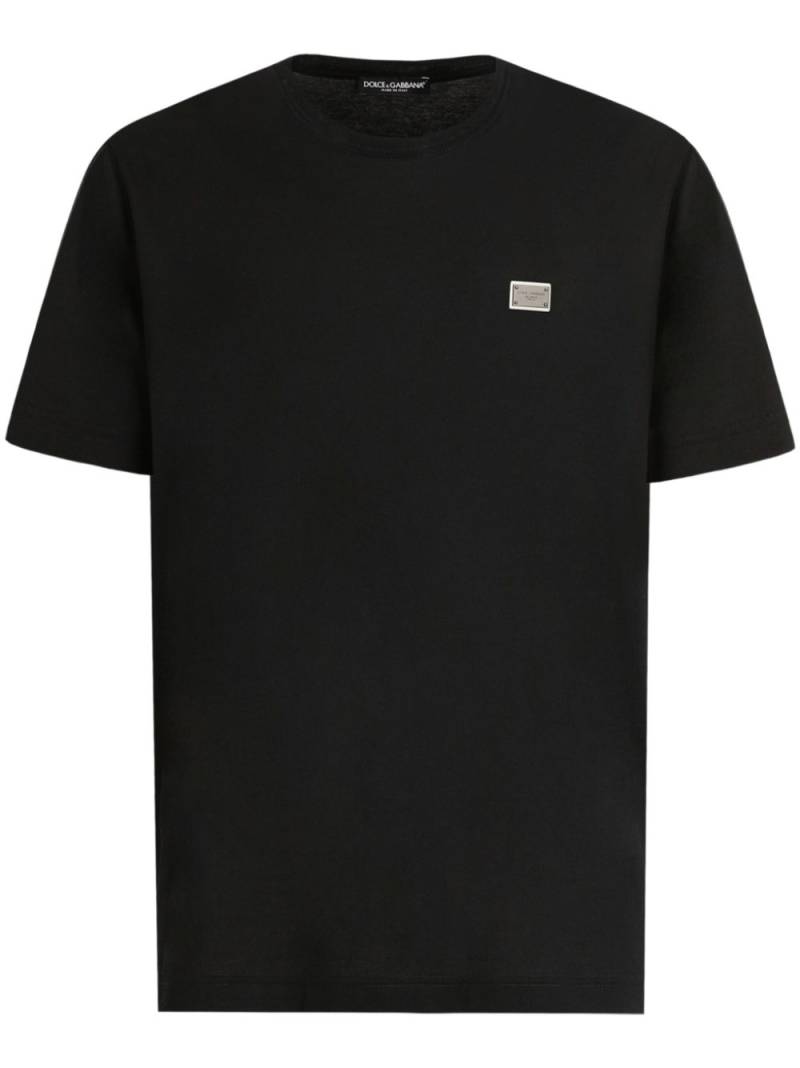 Dolce & Gabbana logo-plaque T-shirt - Black von Dolce & Gabbana