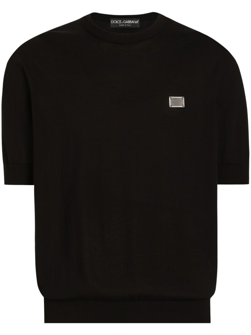 Dolce & Gabbana logo-plaque T-shirt - Black von Dolce & Gabbana