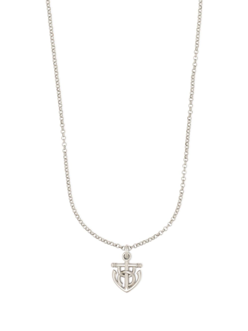 Dolce & Gabbana logo-plaque anchor-charm necklace - Silver von Dolce & Gabbana