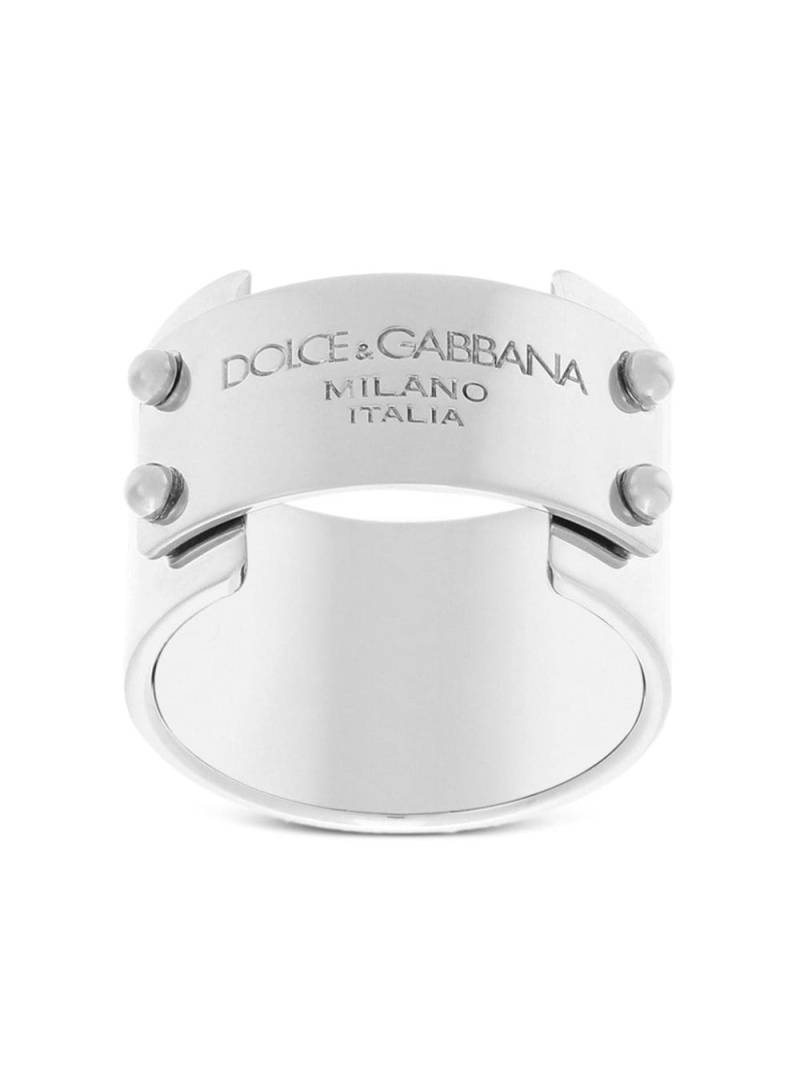 Dolce & Gabbana logo-plaque band ring - Silver von Dolce & Gabbana