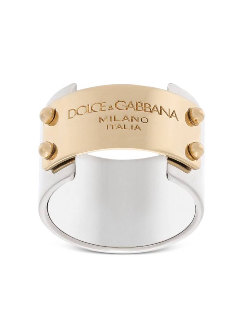 Dolce & Gabbana logo-plaque band ring - Silver von Dolce & Gabbana