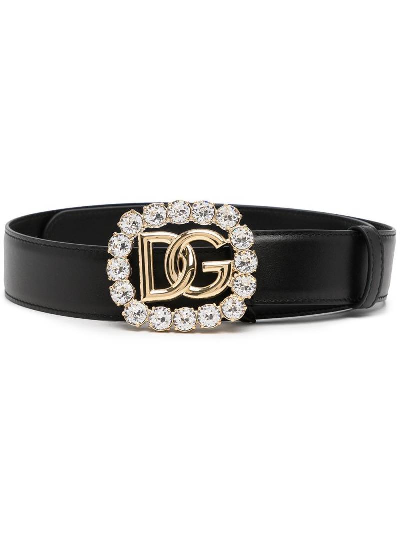 Dolce & Gabbana logo-plaque belt - Black von Dolce & Gabbana