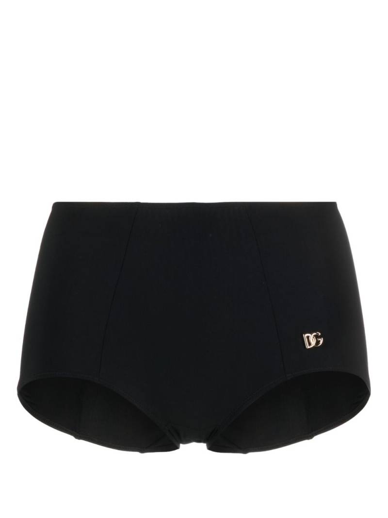 Dolce & Gabbana logo-plaque bikini shorts - Black von Dolce & Gabbana