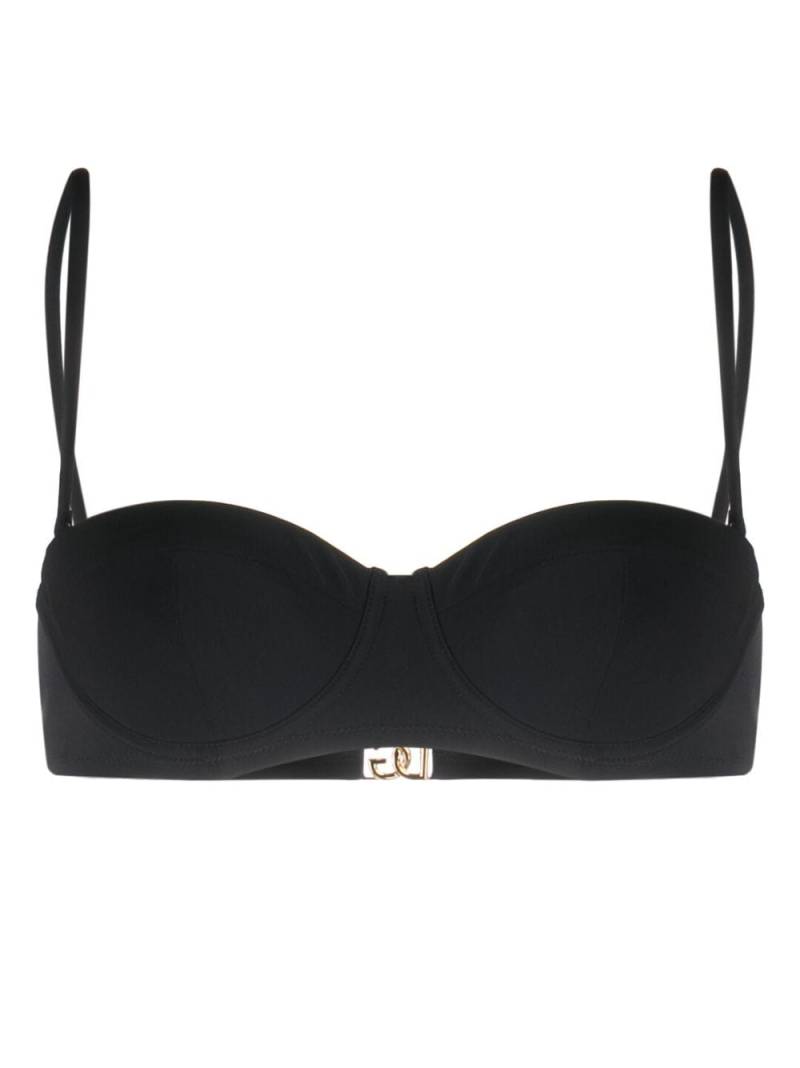 Dolce & Gabbana logo-plaque bikini top - Black von Dolce & Gabbana