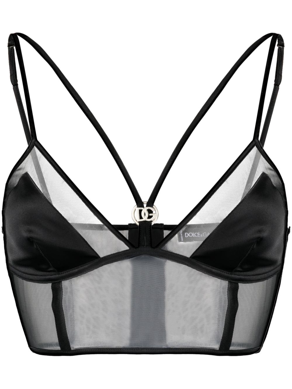 Dolce & Gabbana logo-plaque bustier top - Black von Dolce & Gabbana