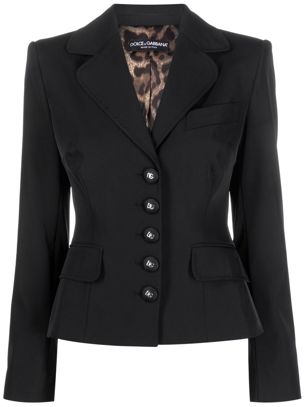 Dolce & Gabbana logo-plaque button-fastening blazer - Black von Dolce & Gabbana