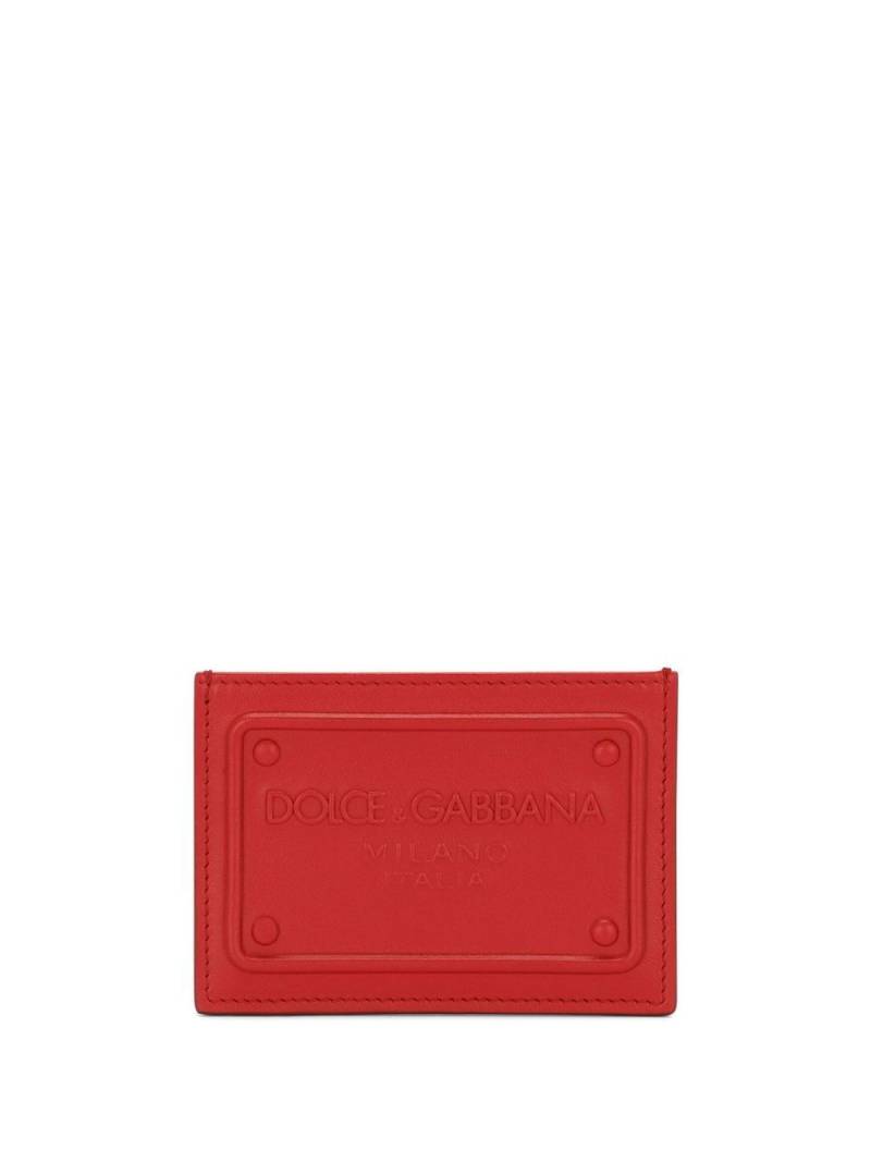 Dolce & Gabbana DG-logo embossed card holder - Red von Dolce & Gabbana