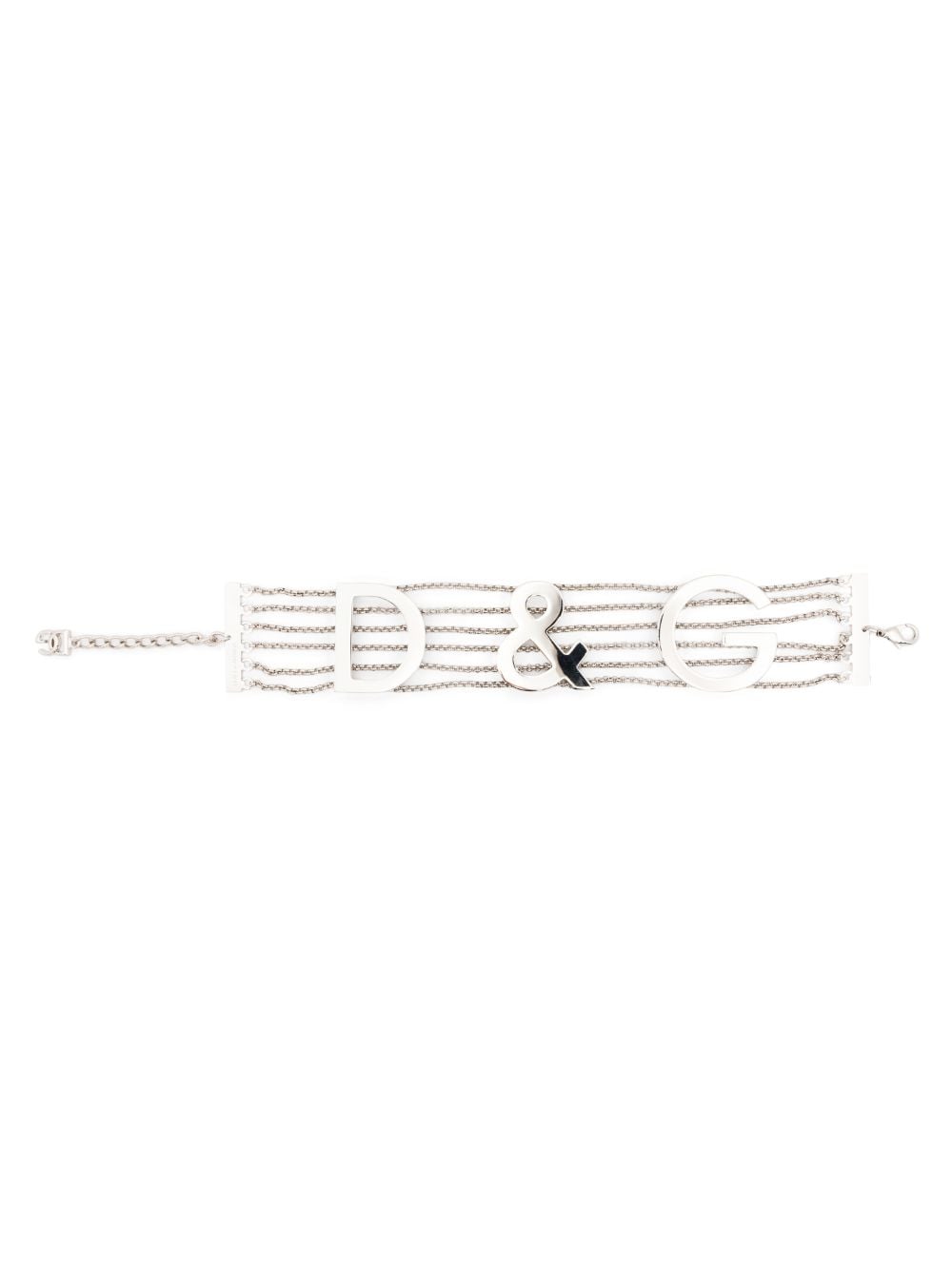 Dolce & Gabbana logo-plaque chain necklace - Silver von Dolce & Gabbana