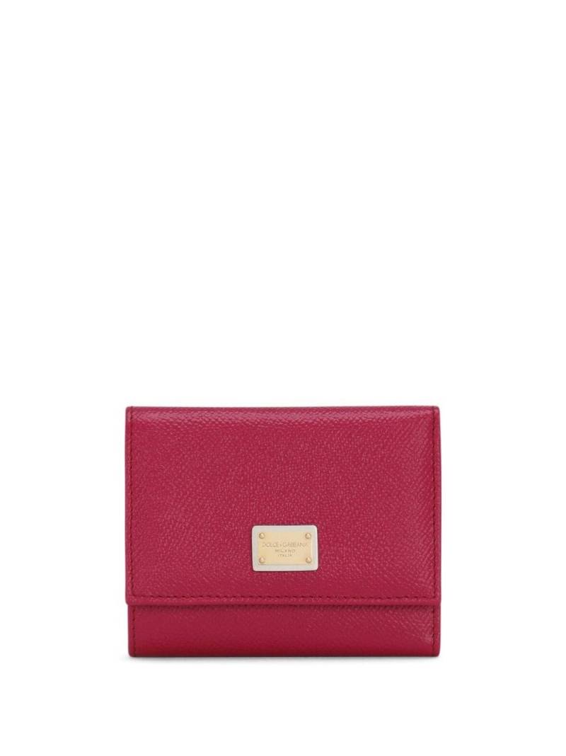 Dolce & Gabbana logo-plaque compact wallet - Red von Dolce & Gabbana