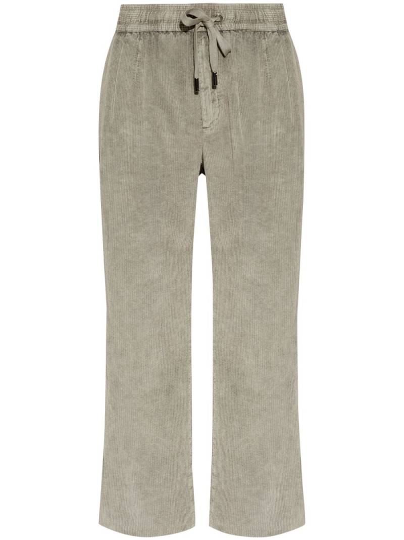 Dolce & Gabbana logo-plaque corduroy trousers - Grey von Dolce & Gabbana