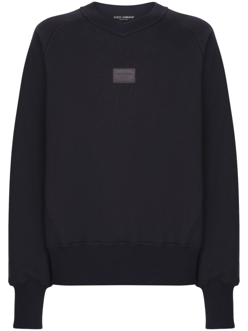 Dolce & Gabbana logo-plaque cotton sweatshirt - Blue von Dolce & Gabbana