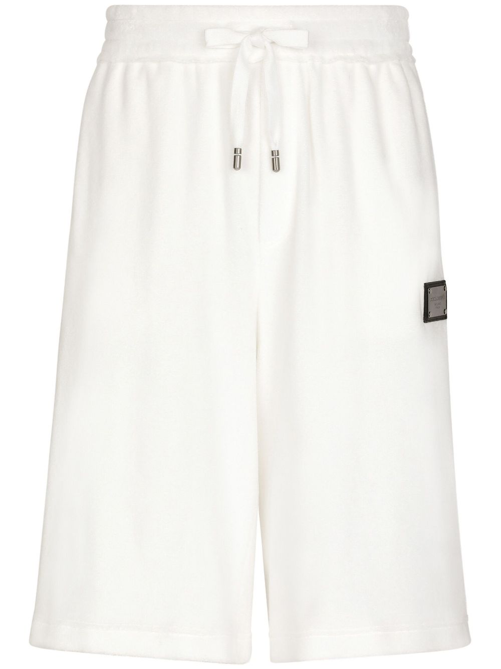 Dolce & Gabbana logo-plaque cotton track shorts - White von Dolce & Gabbana