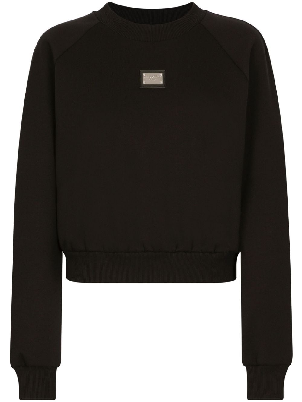 Dolce & Gabbana logo-plaque crew-neck sweatshirt - Black von Dolce & Gabbana