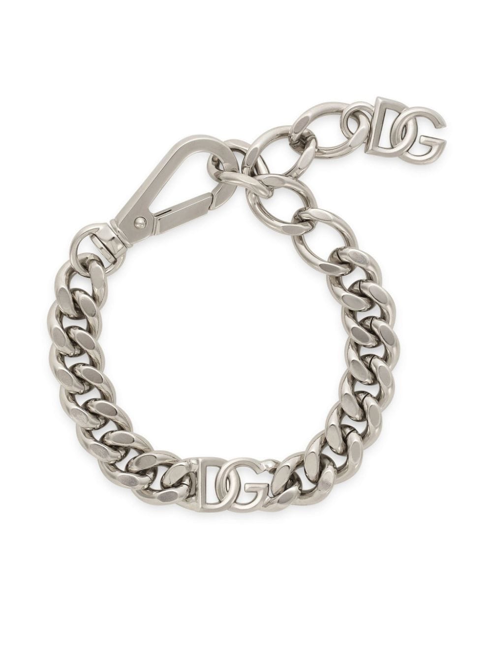 Dolce & Gabbana logo-plaque cuban-link bracelet - Silver von Dolce & Gabbana