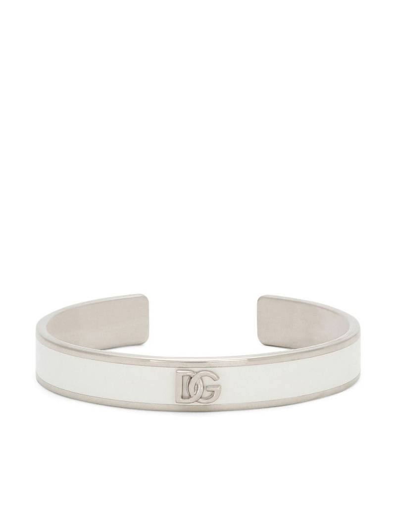 Dolce & Gabbana logo-plaque cuff bracelet - Silver von Dolce & Gabbana