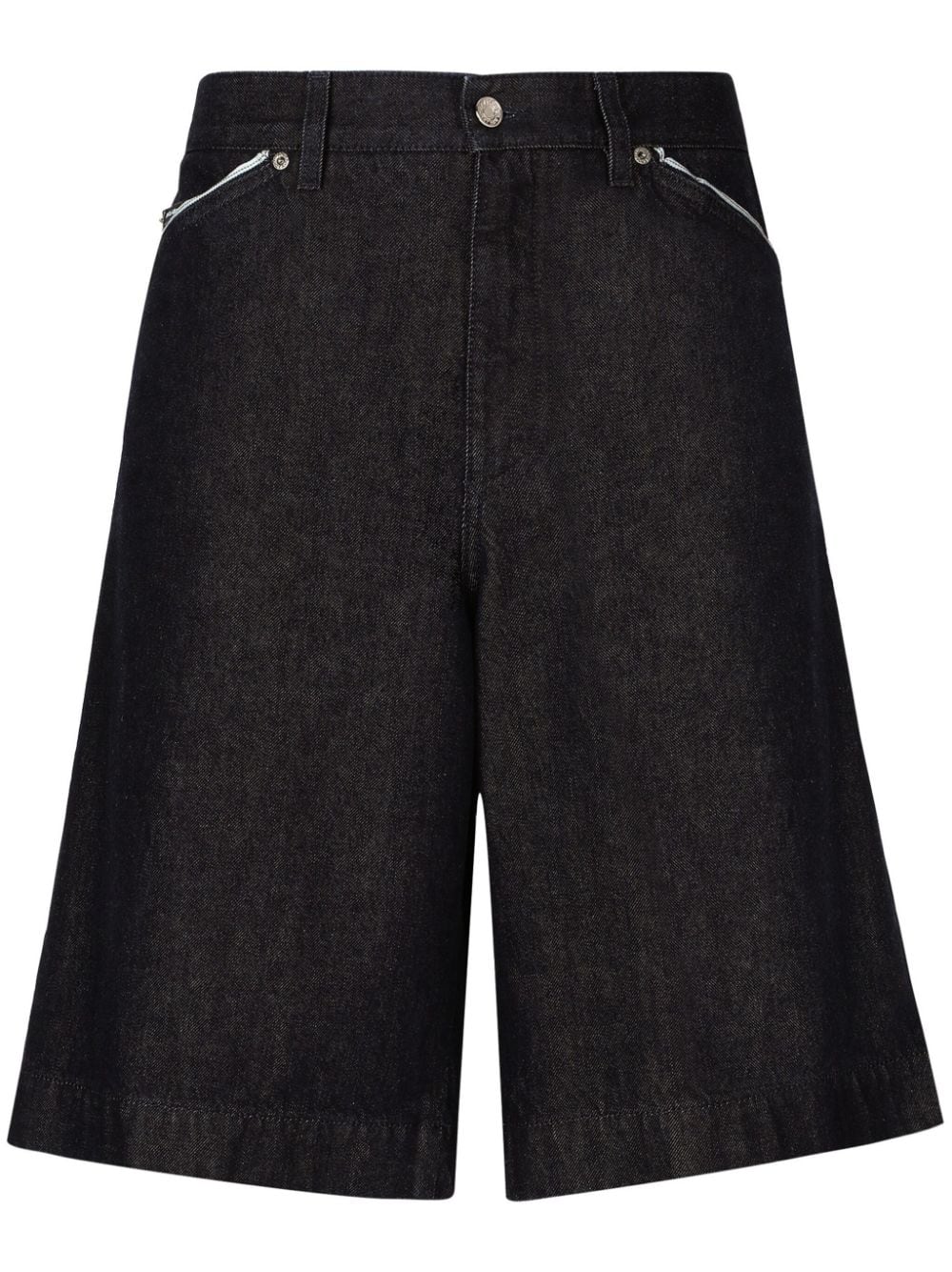 Dolce & Gabbana logo-plaque denim bermuda shorts - Black von Dolce & Gabbana