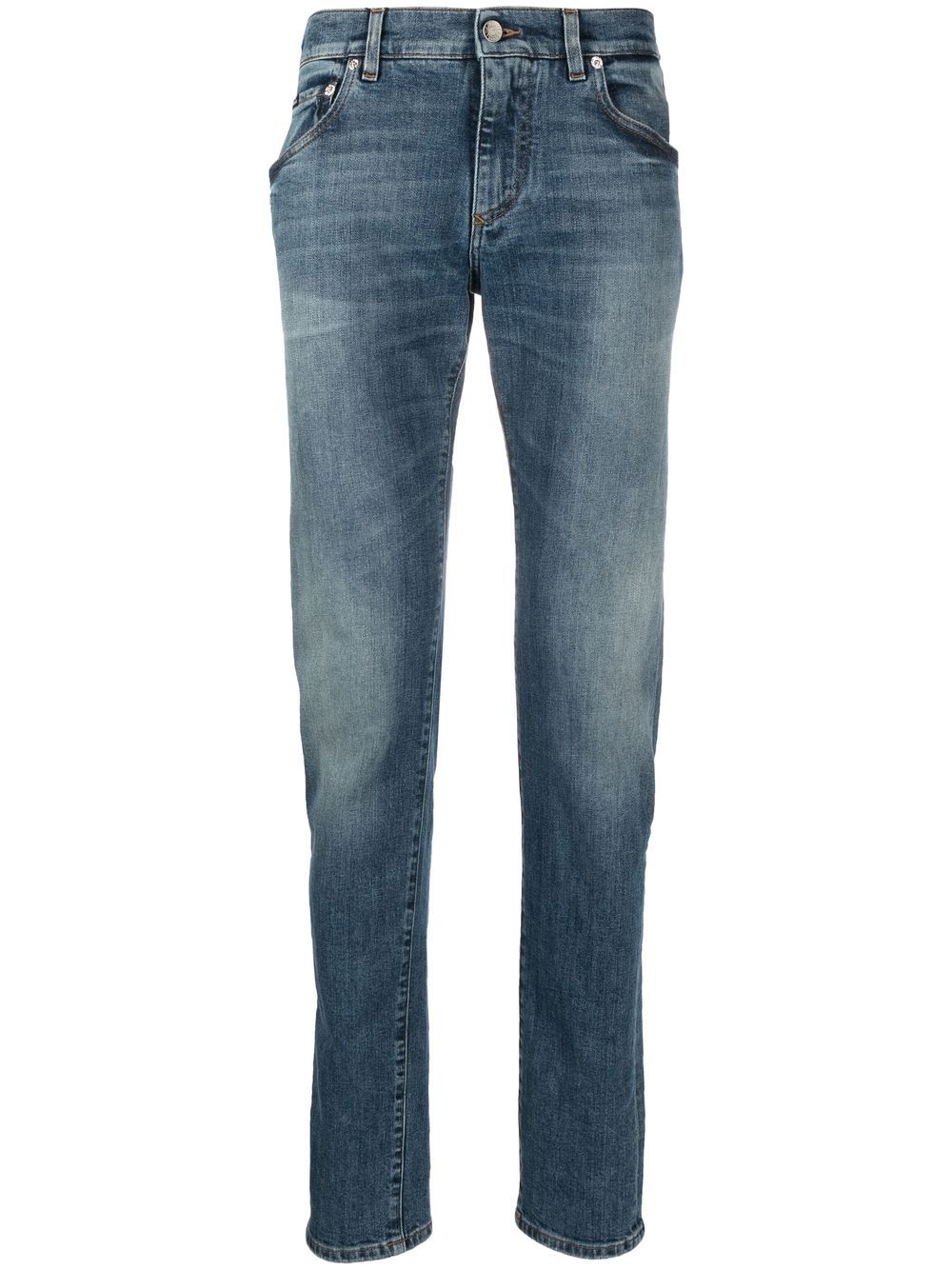 Dolce & Gabbana logo-plaque denim jeans - Blue von Dolce & Gabbana