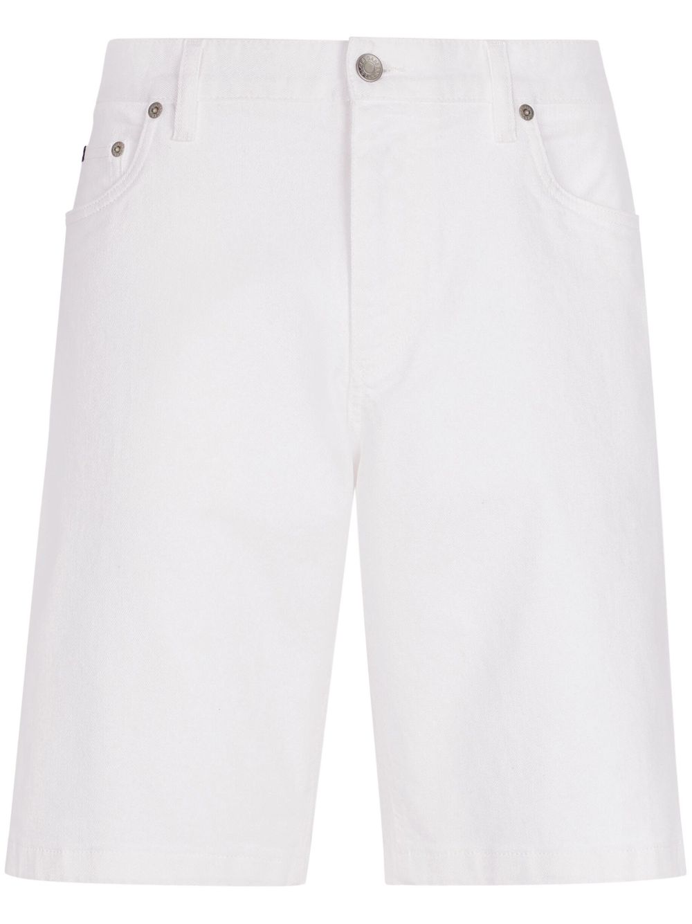 Dolce & Gabbana logo-plaque denim shorts - White von Dolce & Gabbana