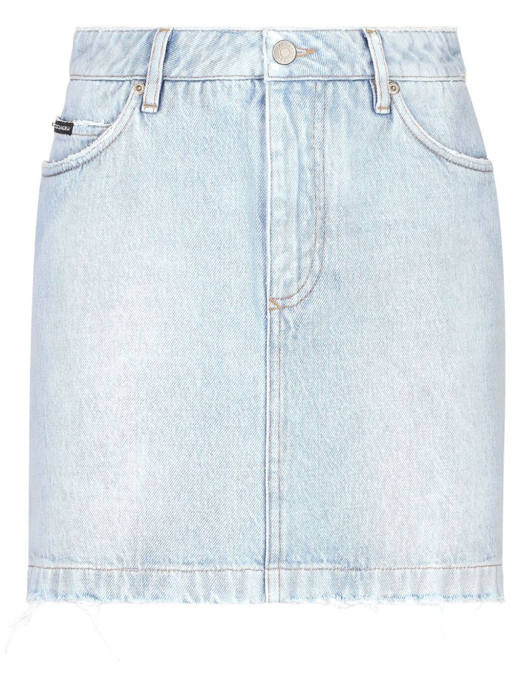 Dolce & Gabbana logo-plaque denim skirt - Blue von Dolce & Gabbana