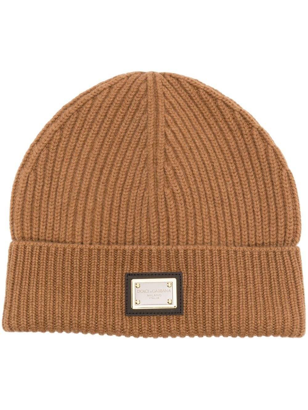 Dolce & Gabbana logo-plaque detail beanie - Neutrals von Dolce & Gabbana