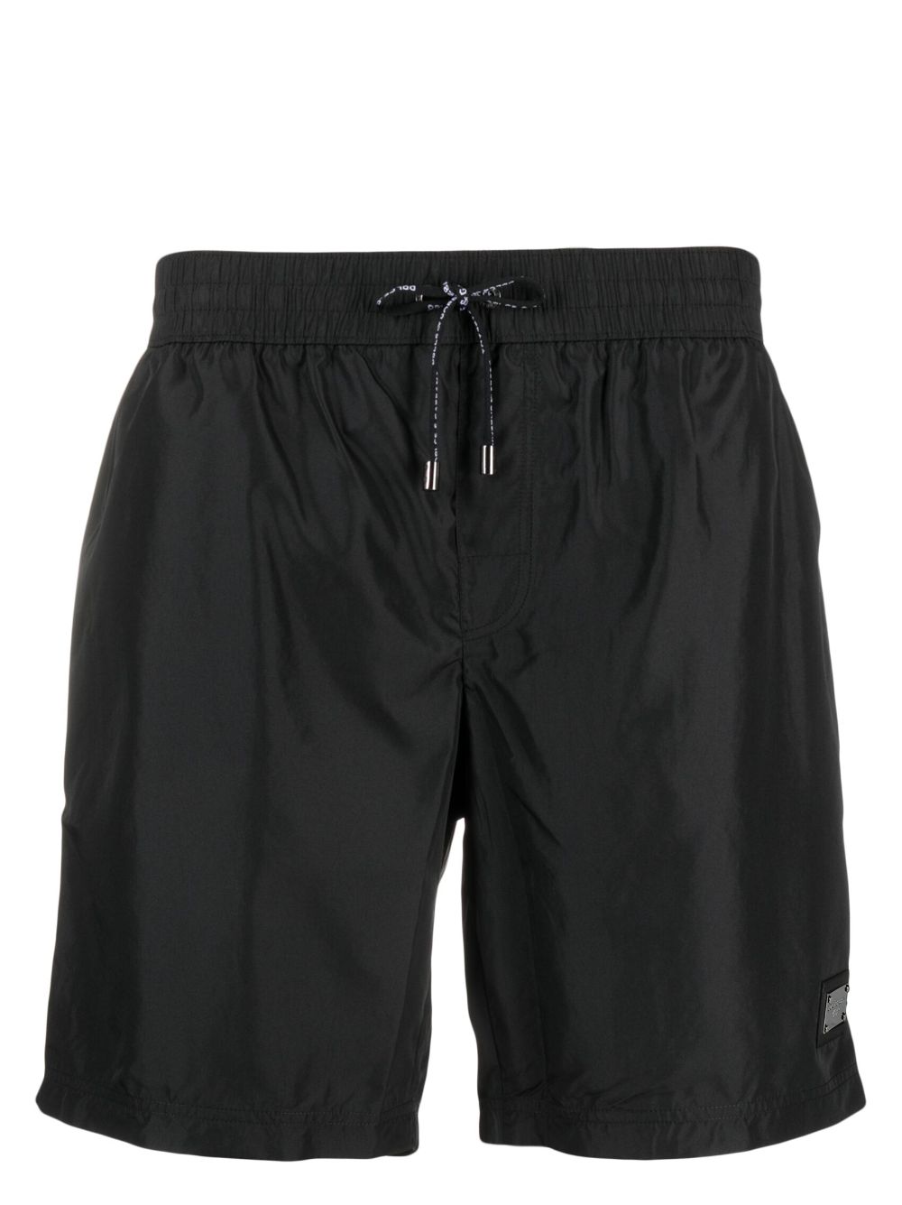 Dolce & Gabbana logo-plaque drawstring swim shorts - Black von Dolce & Gabbana