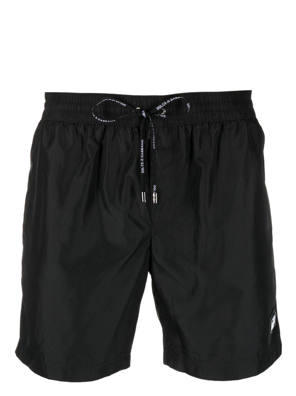 Dolce & Gabbana logo-plaque drawstring-waist shorts - Black von Dolce & Gabbana