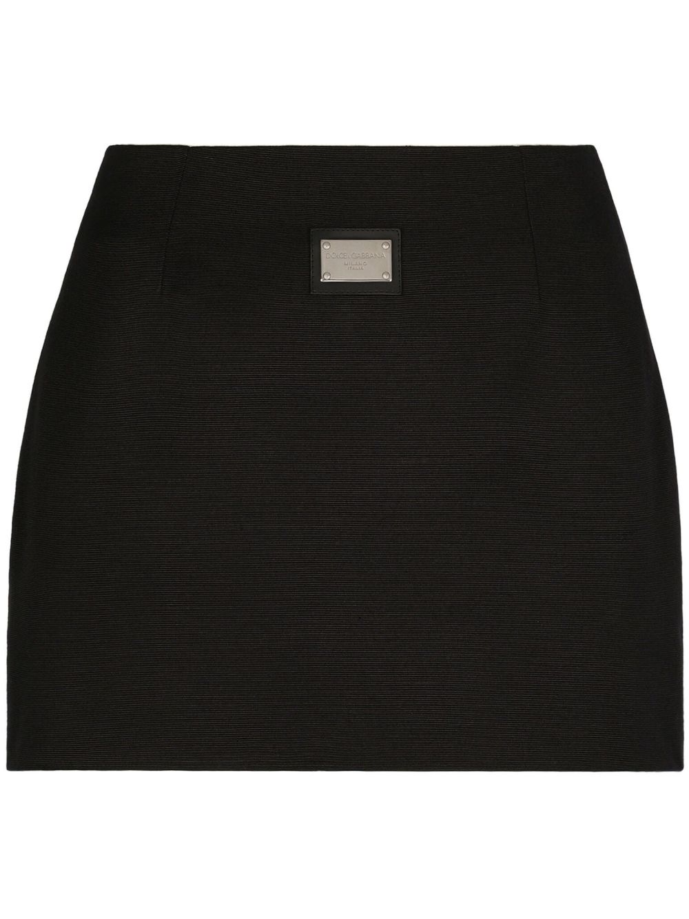 Dolce & Gabbana logo-plaque high-waisted miniskirt - Black von Dolce & Gabbana