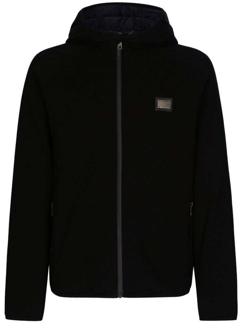 Dolce & Gabbana logo-plaque hooded jacket - Black von Dolce & Gabbana