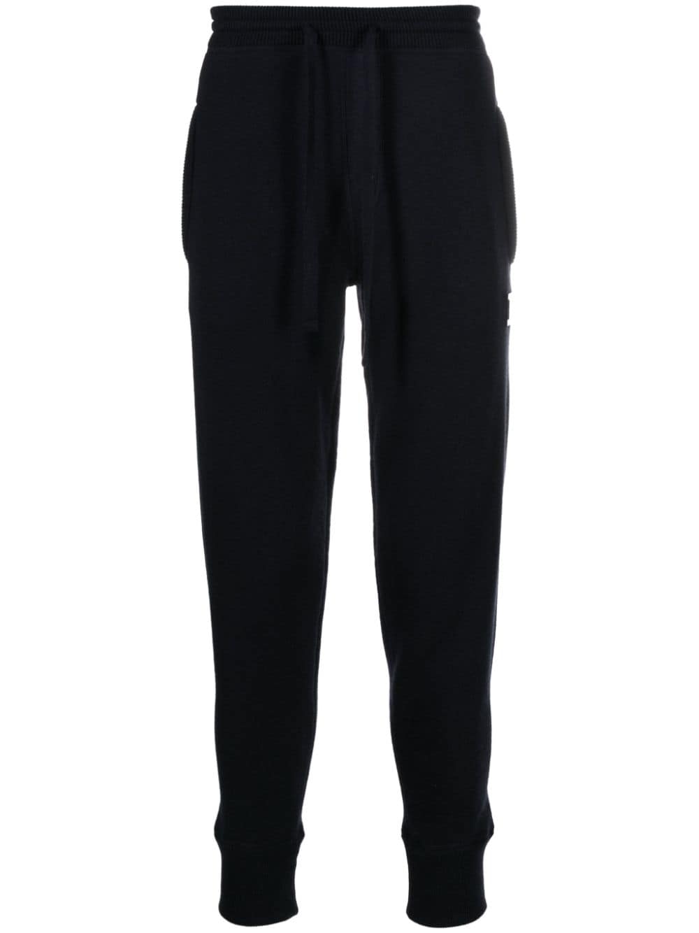 Dolce & Gabbana logo-plaque knitted track pants - Blue von Dolce & Gabbana