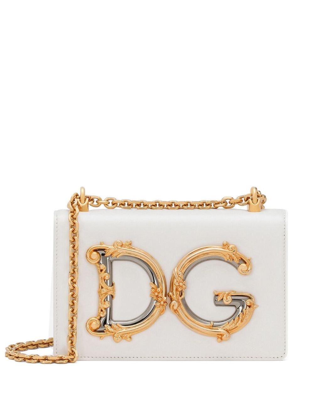 Dolce & Gabbana logo-plaque lambskin crossbody bag - Neutrals von Dolce & Gabbana