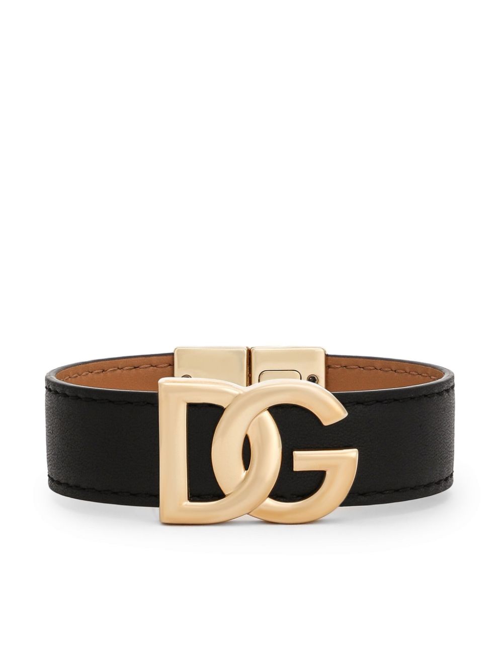 Dolce & Gabbana logo-plaque leather bracelet - Black von Dolce & Gabbana