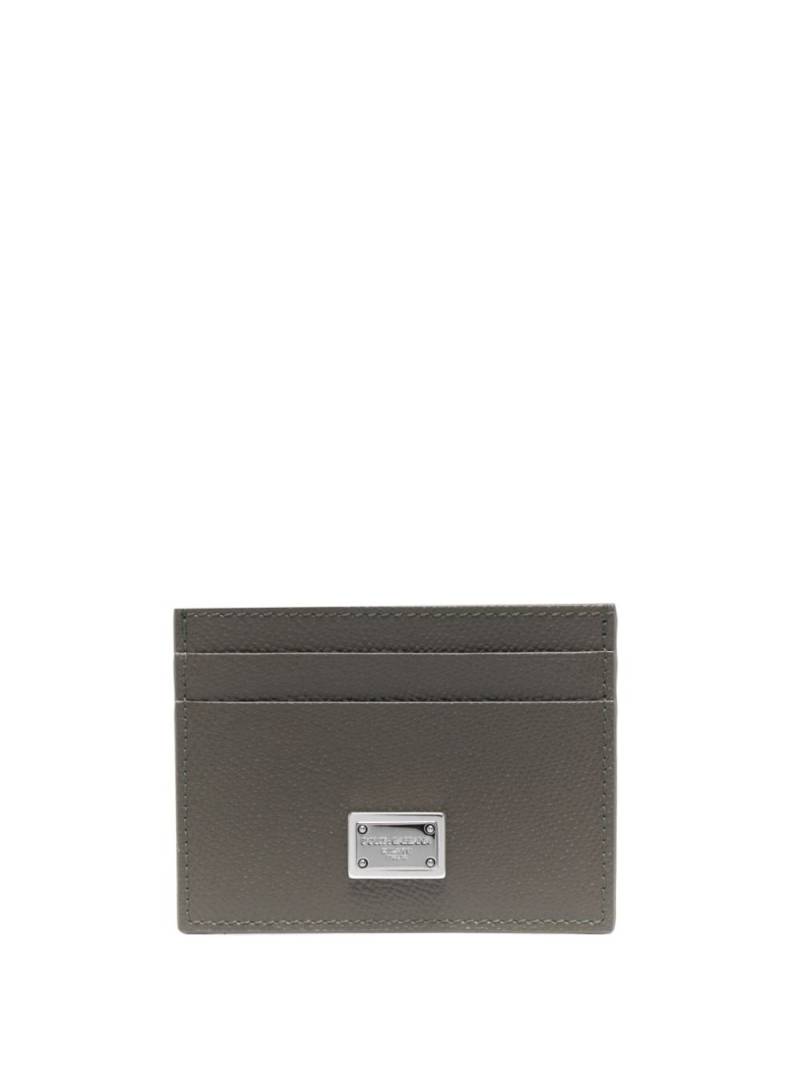 Dolce & Gabbana logo-plaque leather card holder - Green von Dolce & Gabbana