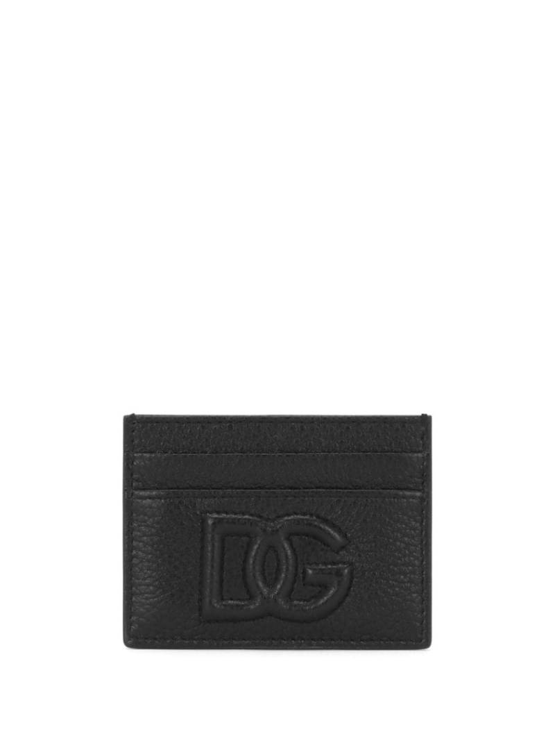 Dolce & Gabbana logo-plaque leather cardholder - Black von Dolce & Gabbana