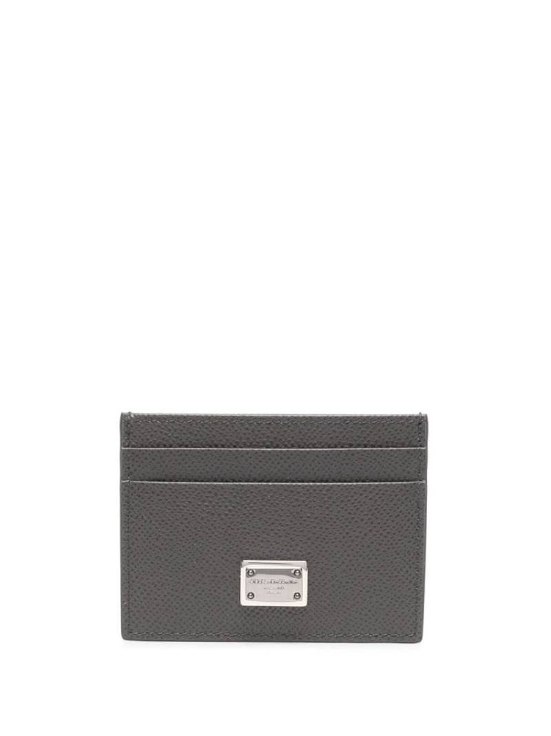 Dolce & Gabbana logo-plaque leather cardholder - Grey von Dolce & Gabbana