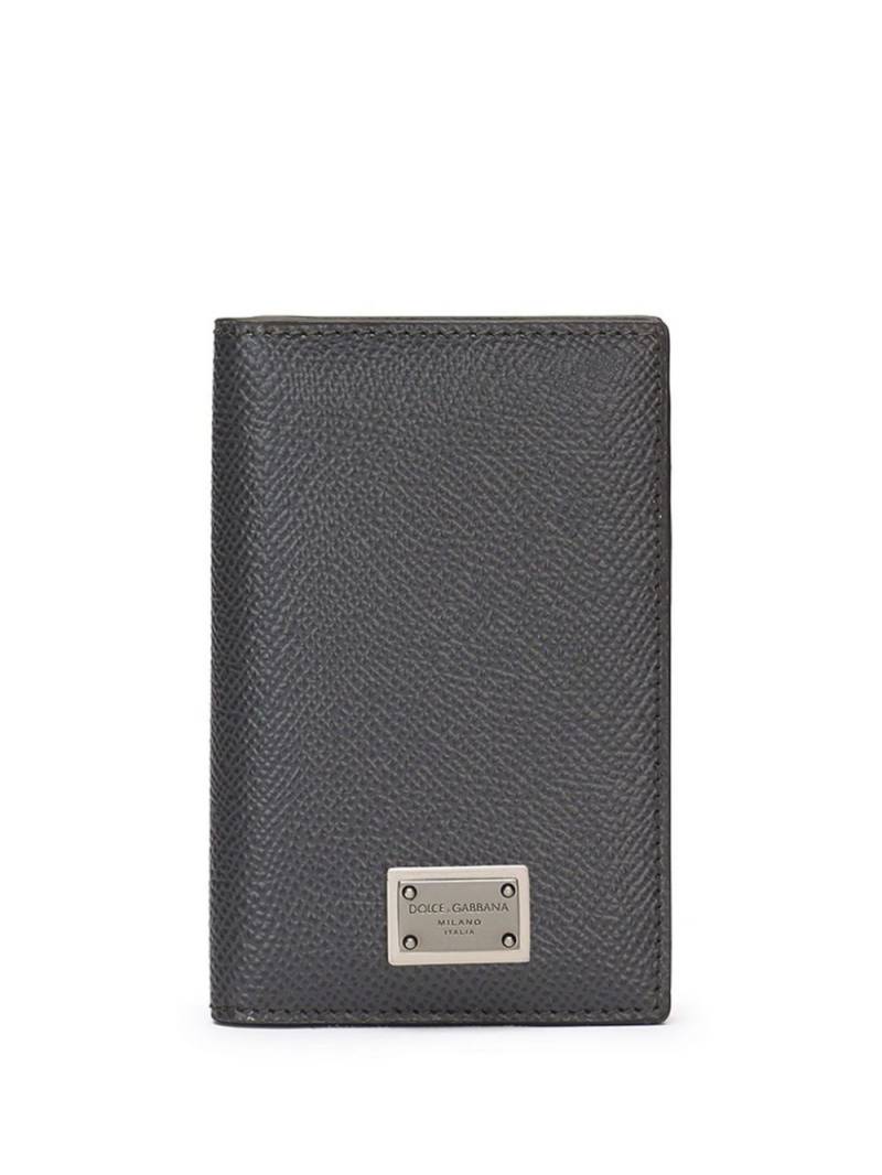 Dolce & Gabbana logo-plaque leather cardholder - Grey von Dolce & Gabbana