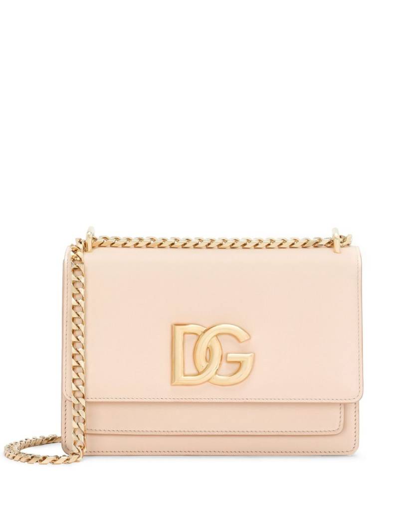 Dolce & Gabbana logo-plaque leather crossbody bag - Pink von Dolce & Gabbana