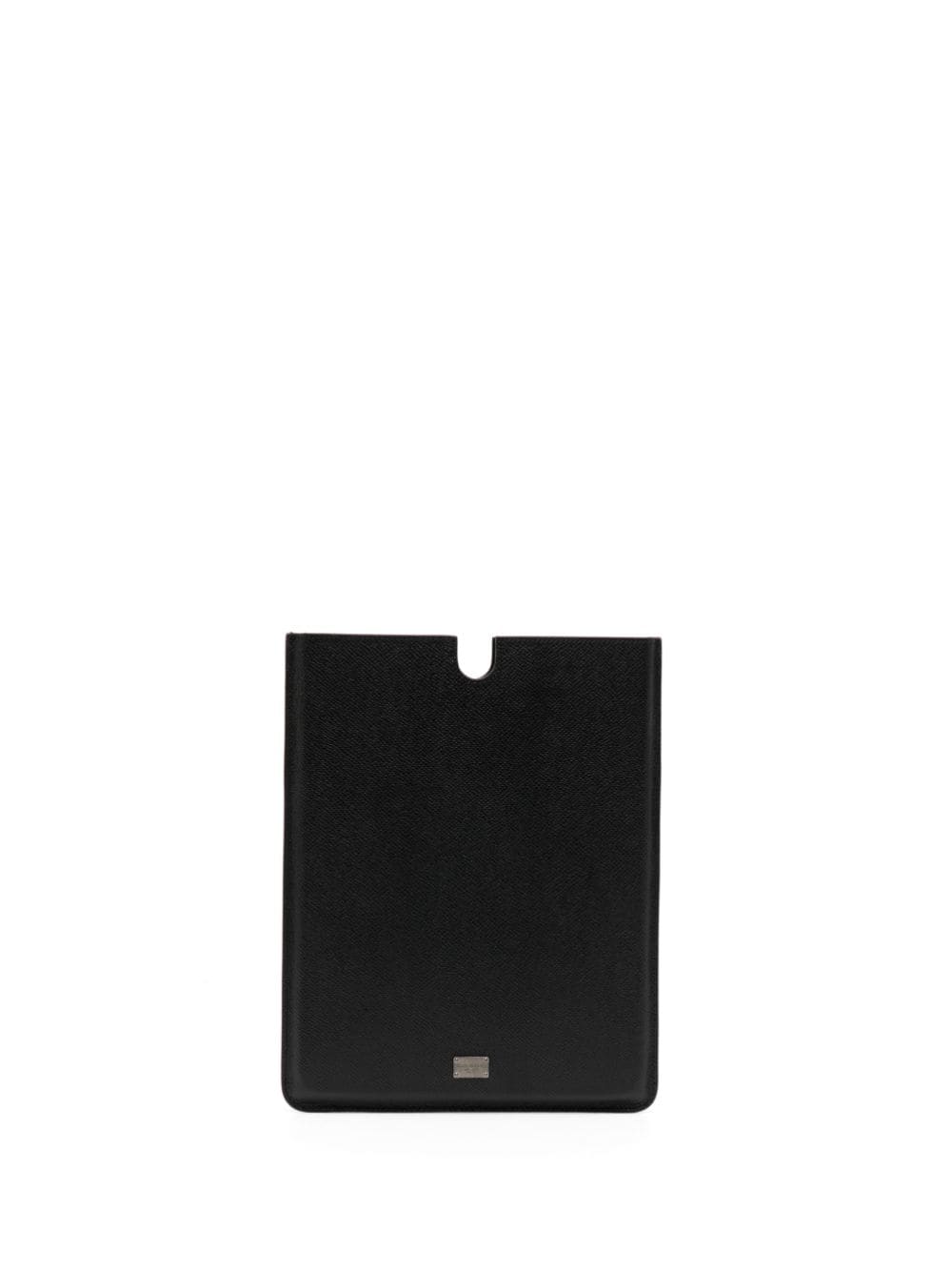 Dolce & Gabbana logo-plaque leather tablet case - Black von Dolce & Gabbana